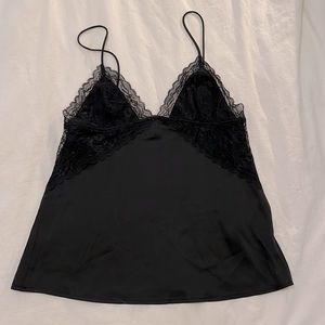Zara lace trim Satin Slip Cami, size S